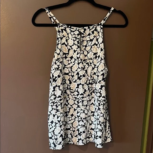 Floral High Neck Halter Sleeveless Top - Picture 1 of 5